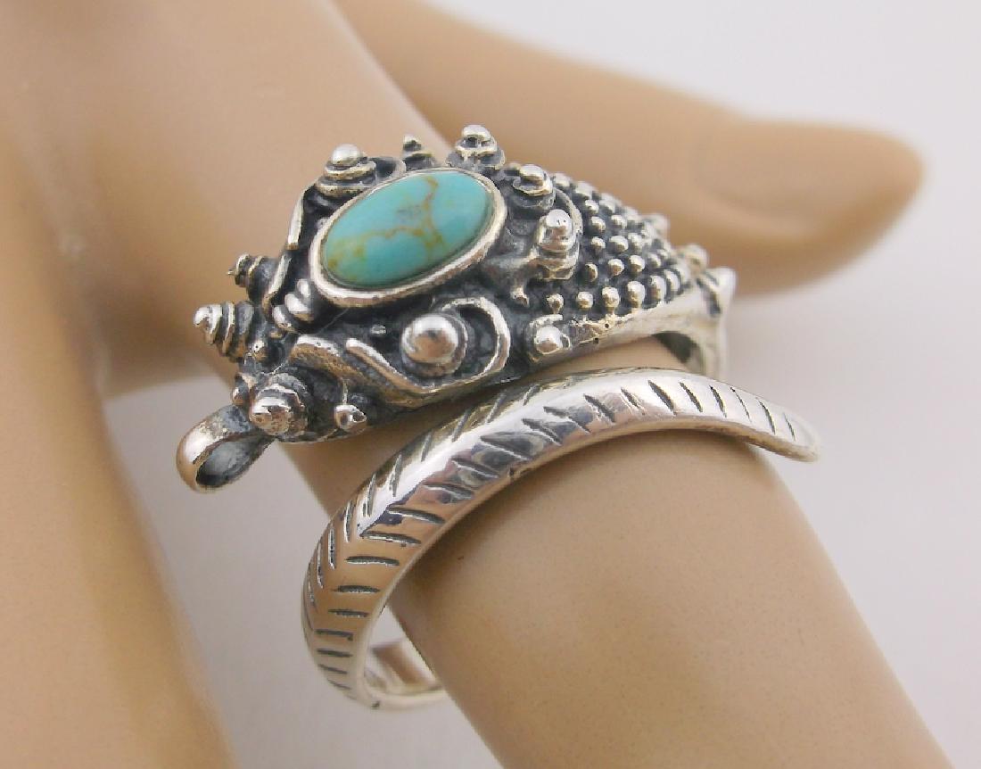 Stunning Sterling Silver Turquoise Dragon Ring 9 (1 of 2)