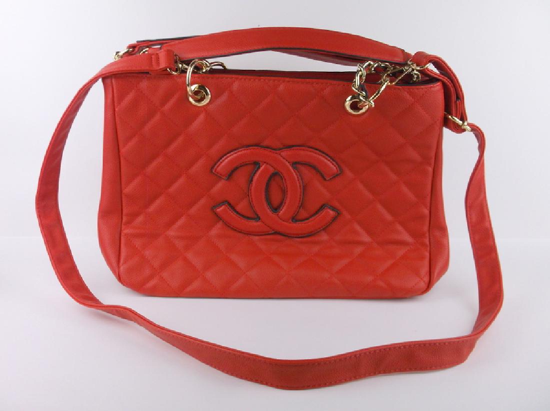 Stunning Large Chanel Red Leather Handbag Purse (1 of 16)