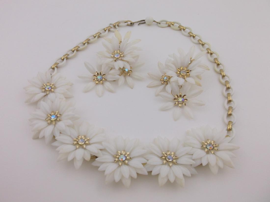 Beautiful Vint Coro Craft Rhinestone Necklace Earrings (1 of 3)