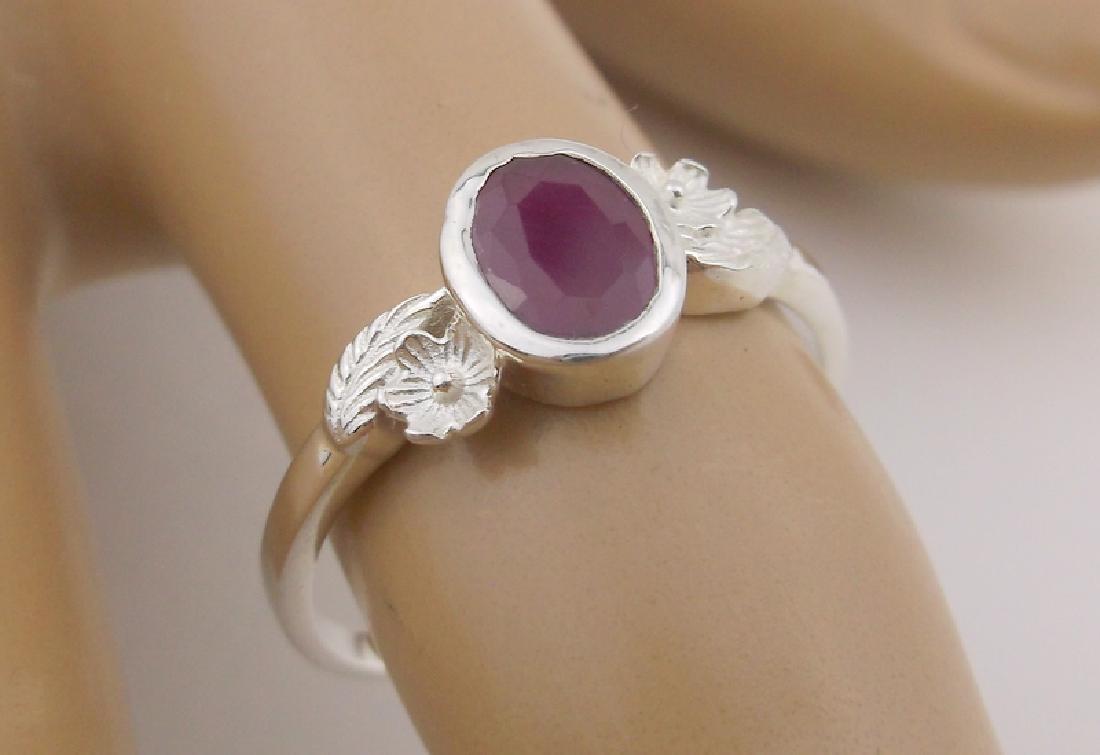 New Sterling Silver Genuine 1ct Ruby Ring 8 (1 of 2)