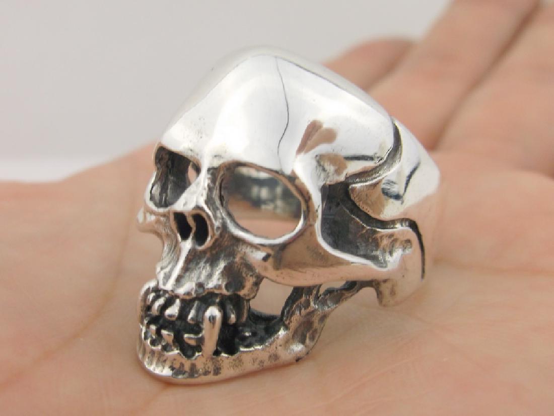 Incredible Huge Sterling Silver Skull Ring 12.5 heavy (1 of 6)