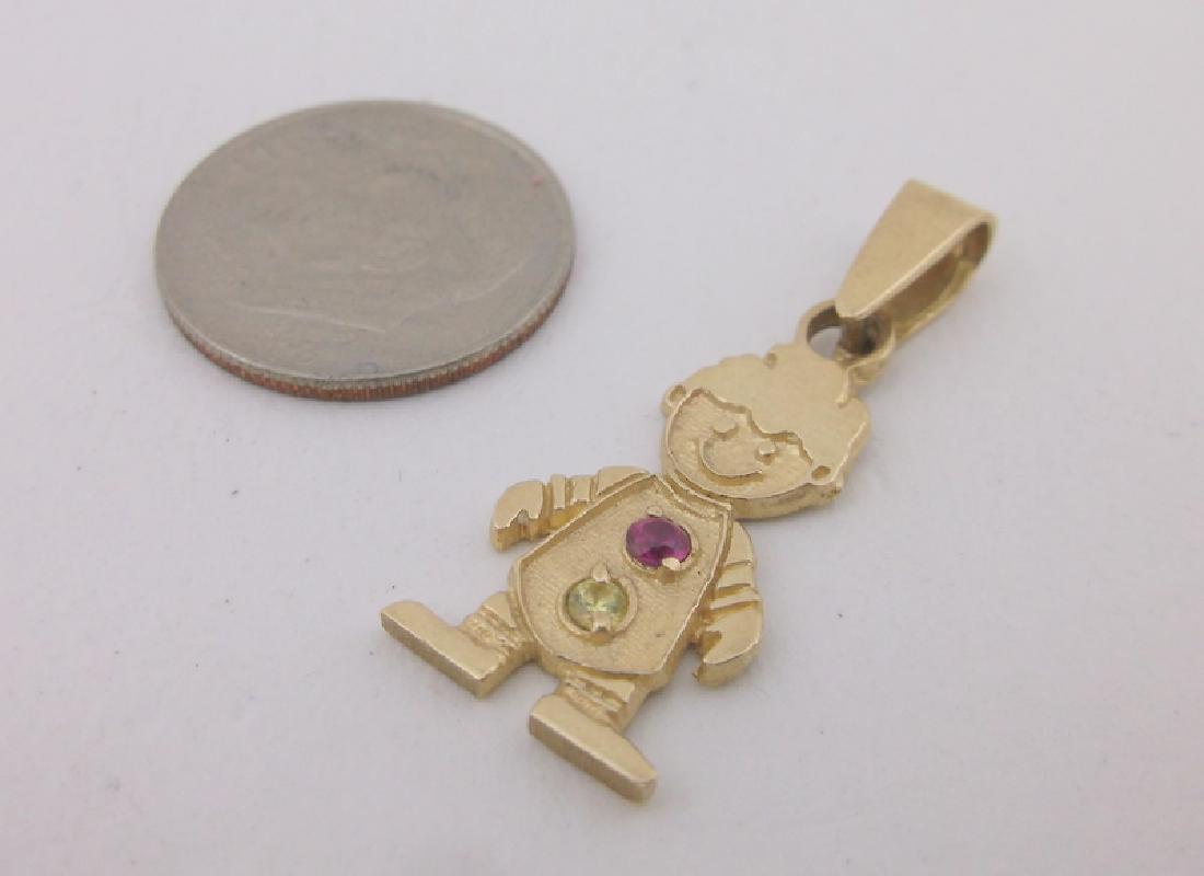 Stunning Thick 10kt Gold Ruby Boy Pendant (1 of 2)