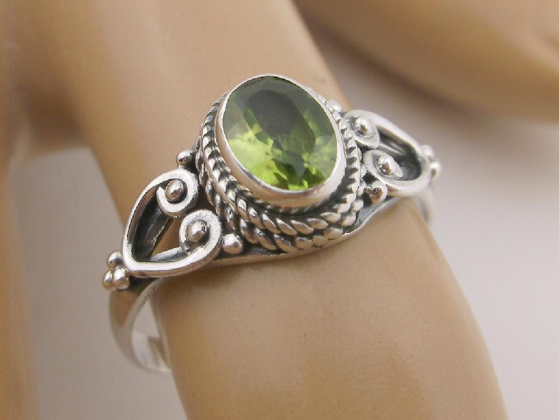 New Sterling Silver 1ct Genuine Peridot Ring 7.5 (1 of 1)
