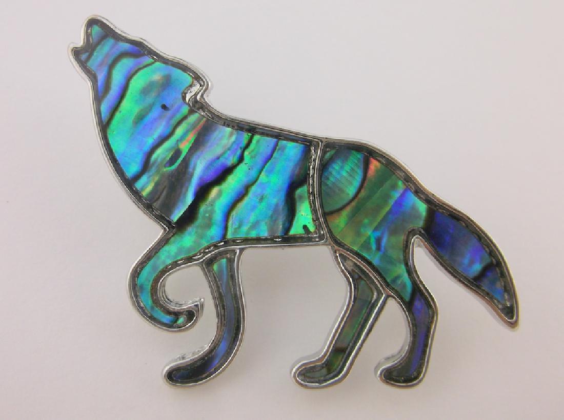 Stunning Abalone Wolf Brooch (1 of 2)