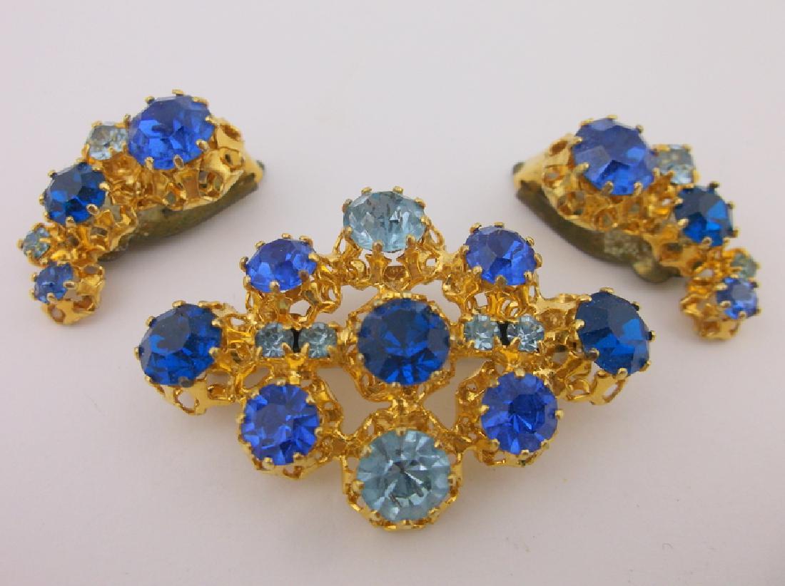 Stunning Antique Austrian Rhinestone Brooch Earrings (1 of 2)