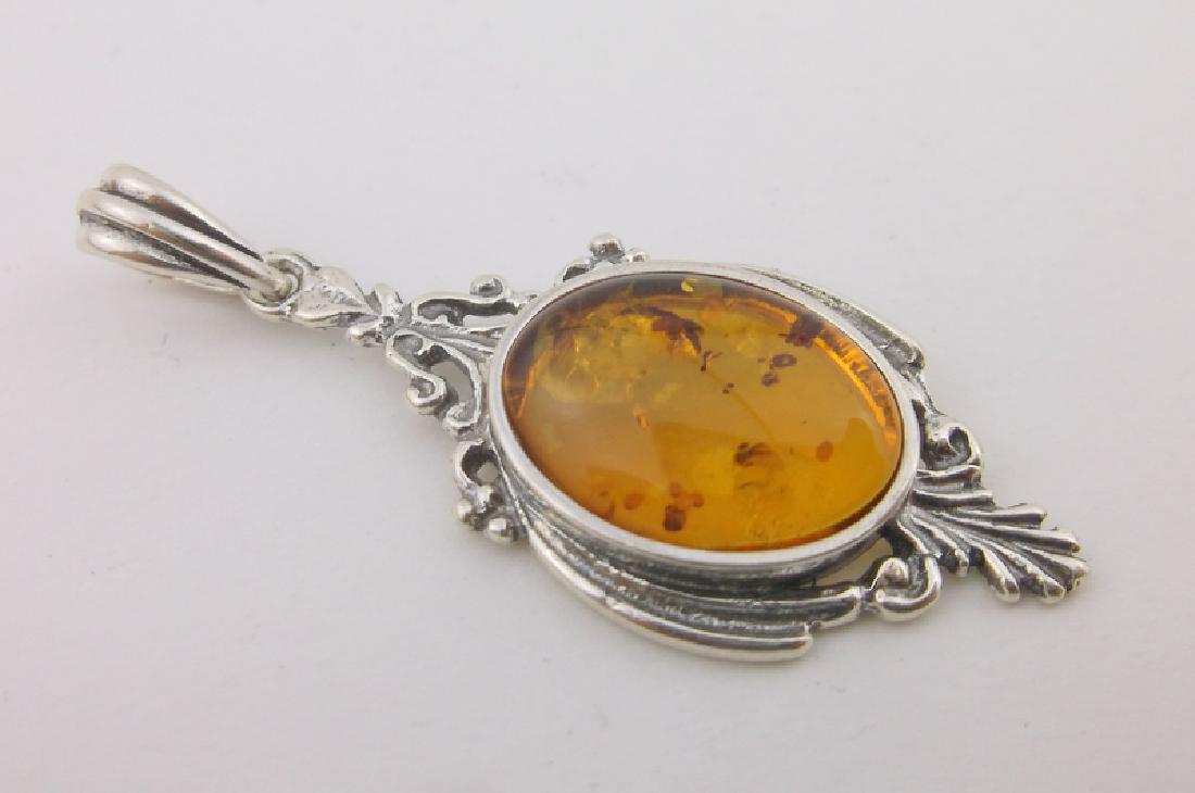 New Sterling Silver Genuine Amber Pendant (1 of 1)