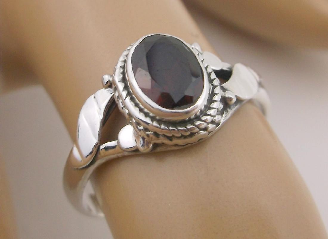 New Sterling Silver 1ct Genuine Garnet Ring 7 (1 of 1)