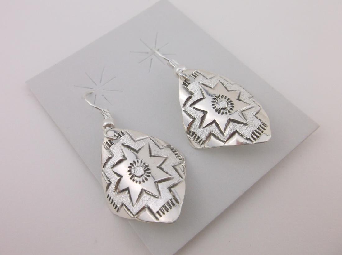 Rhonda Largo Navajo Sterling Silver Blanket Earrings (1 of 1)