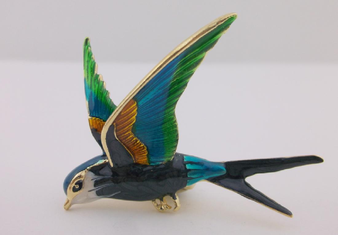 Stunning Enameled Bird Brooch (1 of 1)
