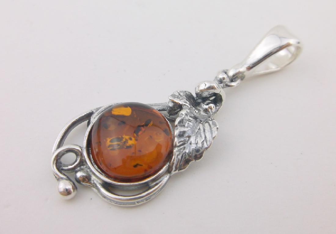 New Sterling Silver Genuine Amber Pendant (1 of 1)