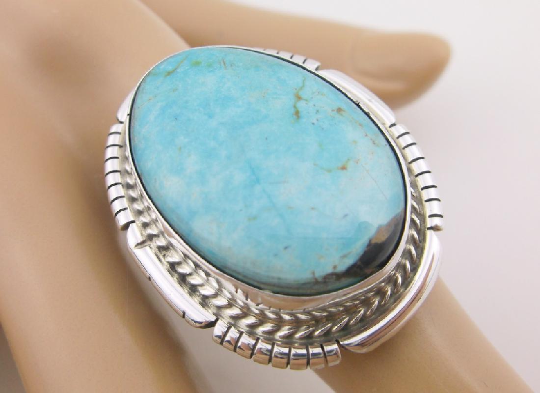 Betta Lee Navajo Sterling Carico Lake Turquoise Ring 9 (1 of 4)