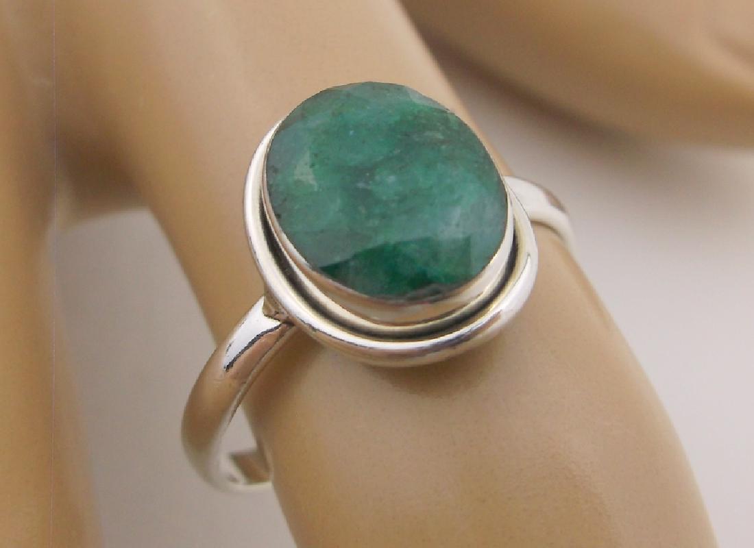 New Sterling Silver 4ct Genuine Emerald Ring 7 (1 of 1)