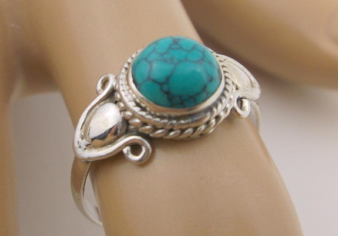 New Sterling Silver Turquoise Ring 7.5 (1 of 1)