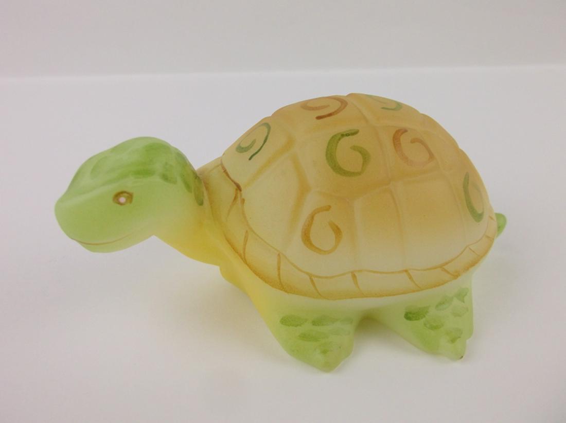 Stunning Fenton Hand Painted Signed Turtle (1 of 3)