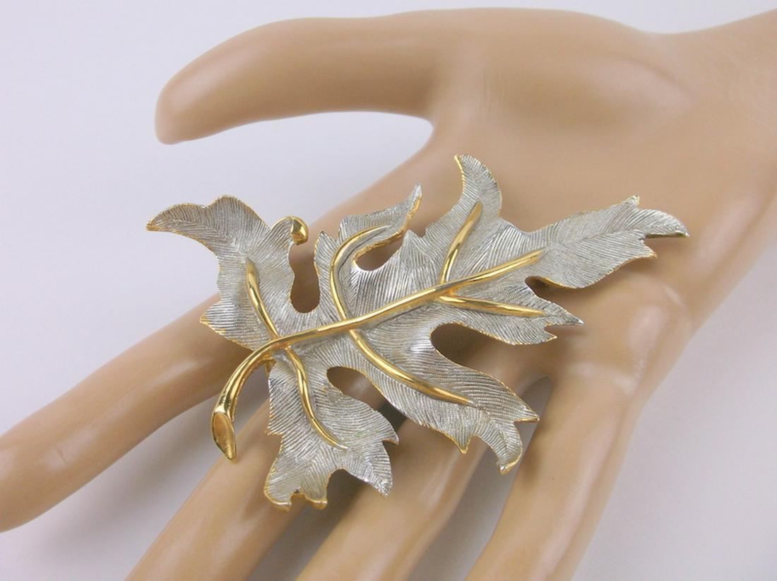Stunning Antique Judy Lee Brooch Pendant Leaf (1 of 3)