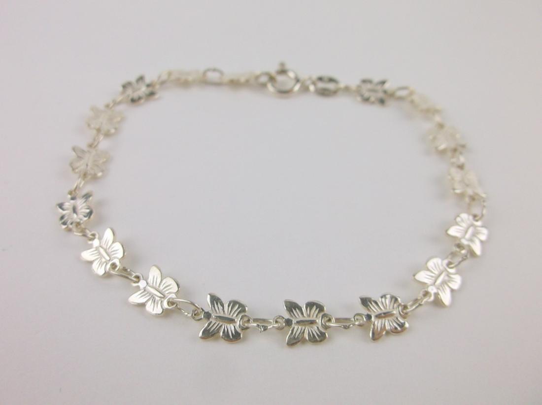 Stunning Sterling Silver Butterfly Bracelet 7.25" (1 of 1)
