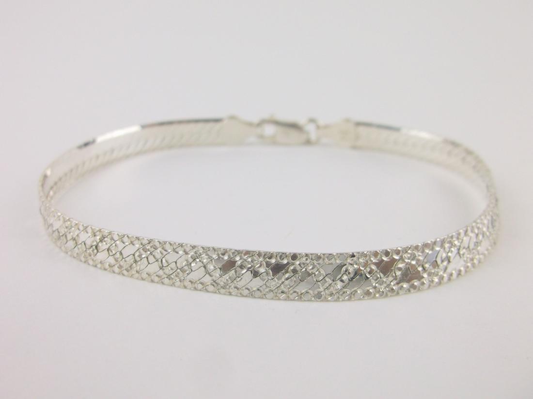 Stunning Reversable Sterling Chain Bracelet 7.5": Guaranteed Solid 925 Sterling Silver, in Excellent Condition