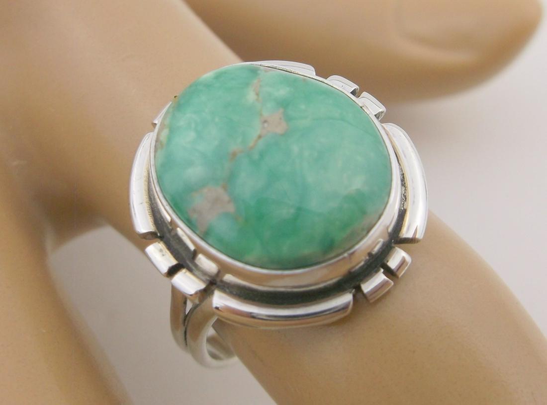 Peggy Skeets Navajo Sterling Brk Arrw Turquoise Ring 8 (1 of 2)