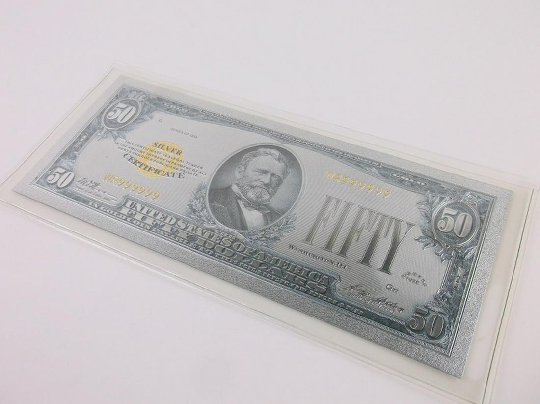 .999 Silver Fifty Dollar Bill: excellent condition