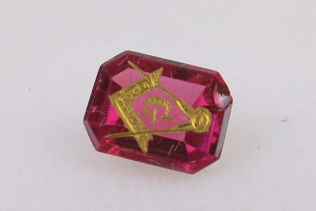 Stunning 3ct Genuine Ruby Gemstone Masonic Gold 14k (1 of 2)