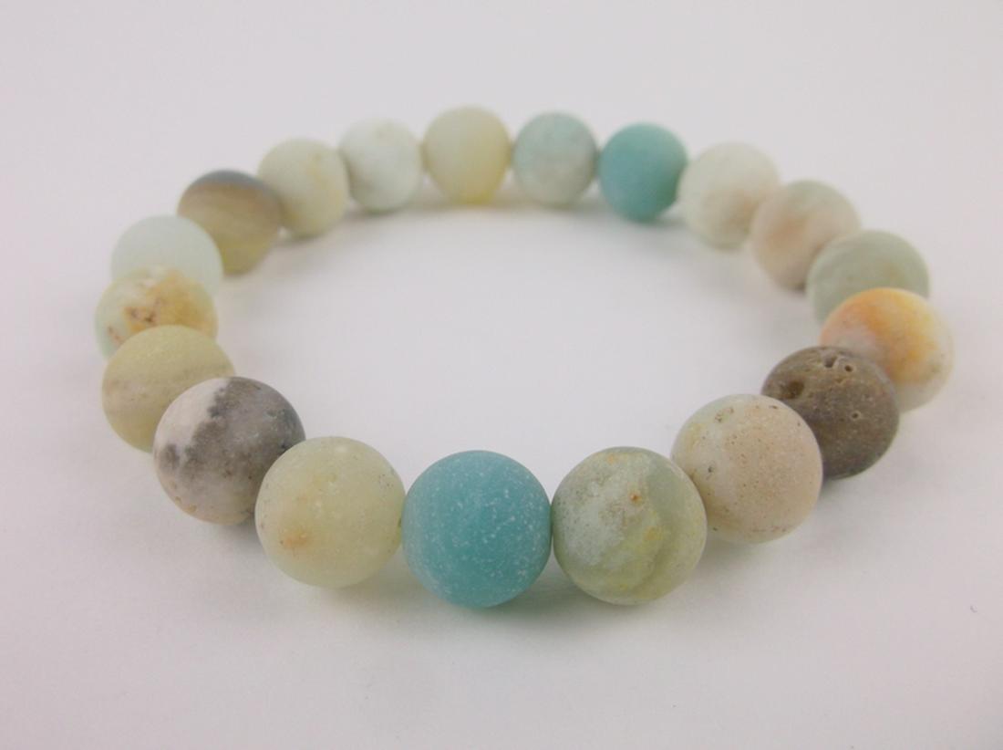 New healing Genuine Matte Amazonite Bracelet Large (1 of 2)
