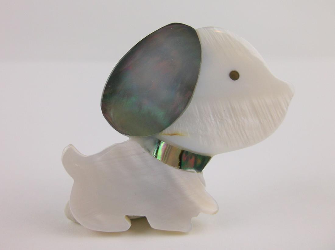Stunning Abalone Dog Brooch (1 of 1)