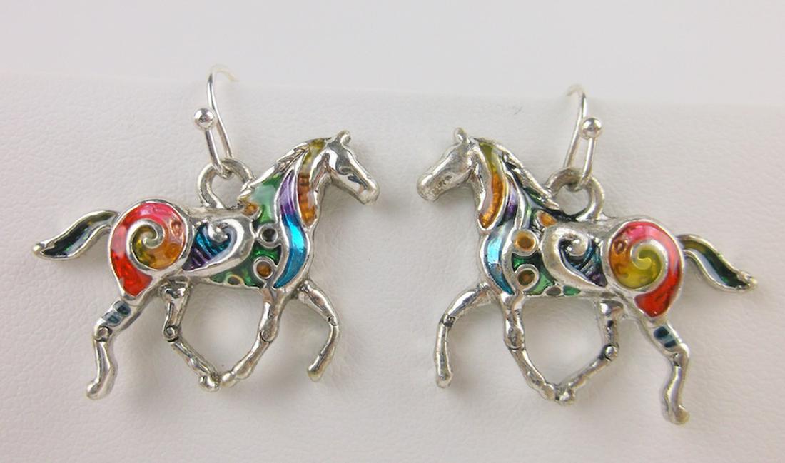 New Enameled Horse Earrings (1 of 1)