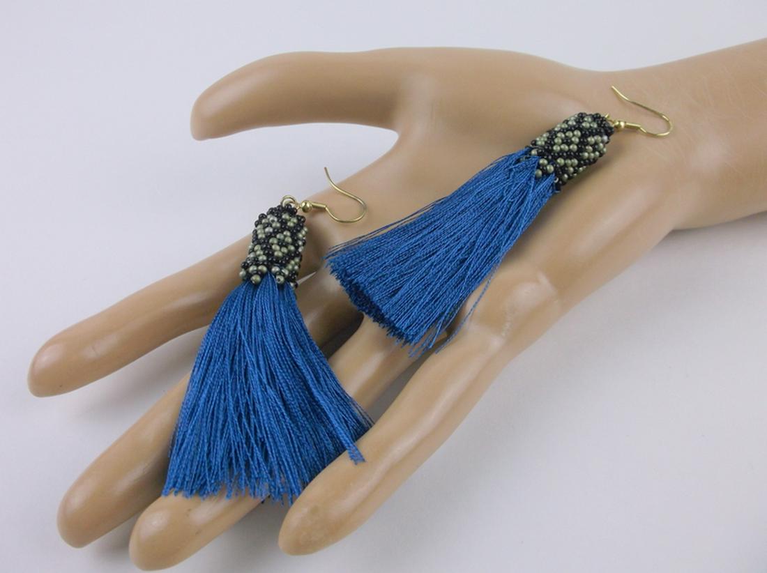 New Large Beaded Fringe Earrings (1 of 2)