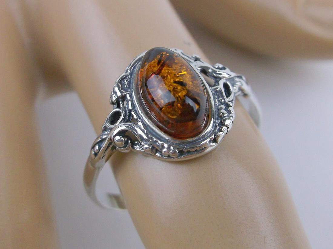 New Sterling Silver Genuine Amber Ring 9.5 (1 of 1)
