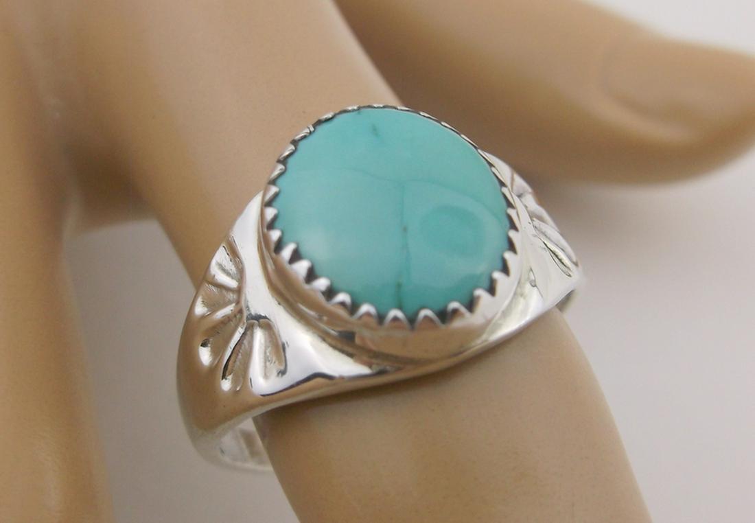 Annie Lincoln Navajo Sterling King Turquoise Ring 9: Handmade Genuine Navajo, Solid Sterling Silver, in Like New Condition