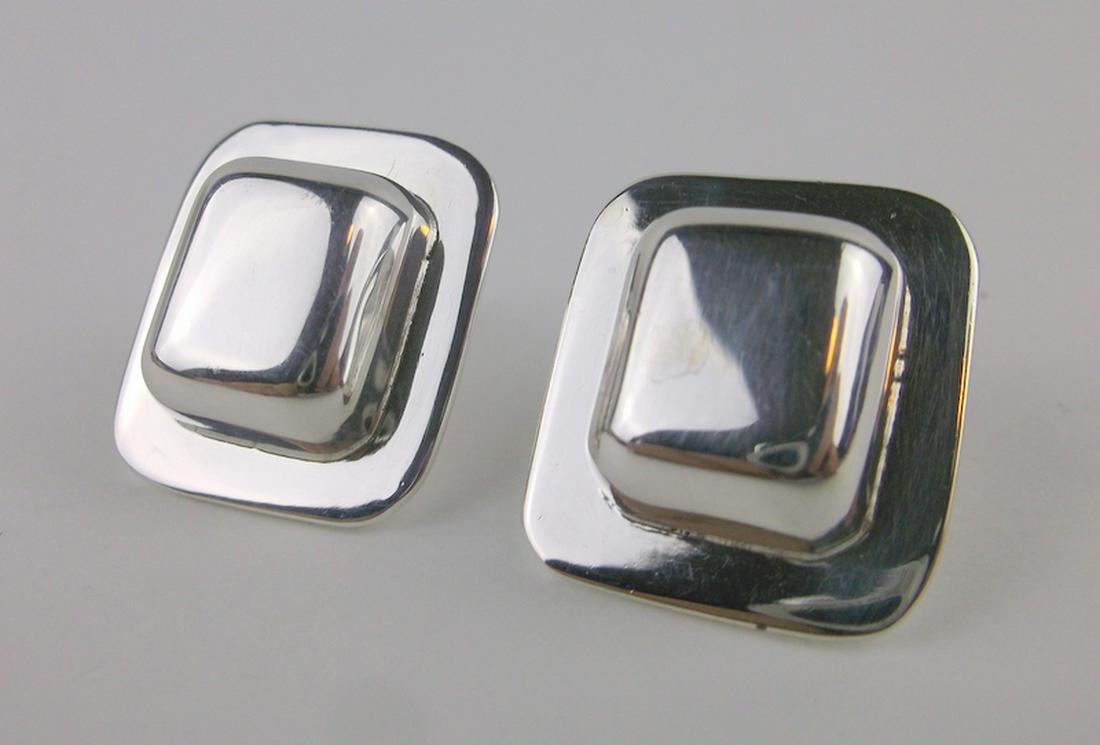 Stunning Large Heavy Sterling Silver Stud Earrings (1 of 2)