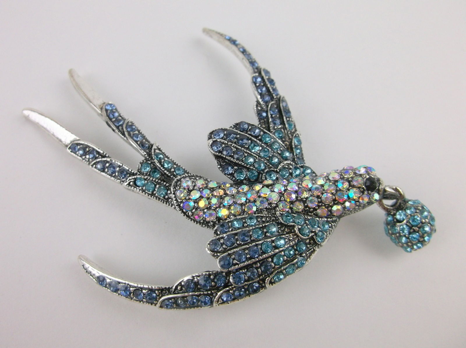 Stunning Large Rhinestone Sparrow Bird Brooch (1 of 1)