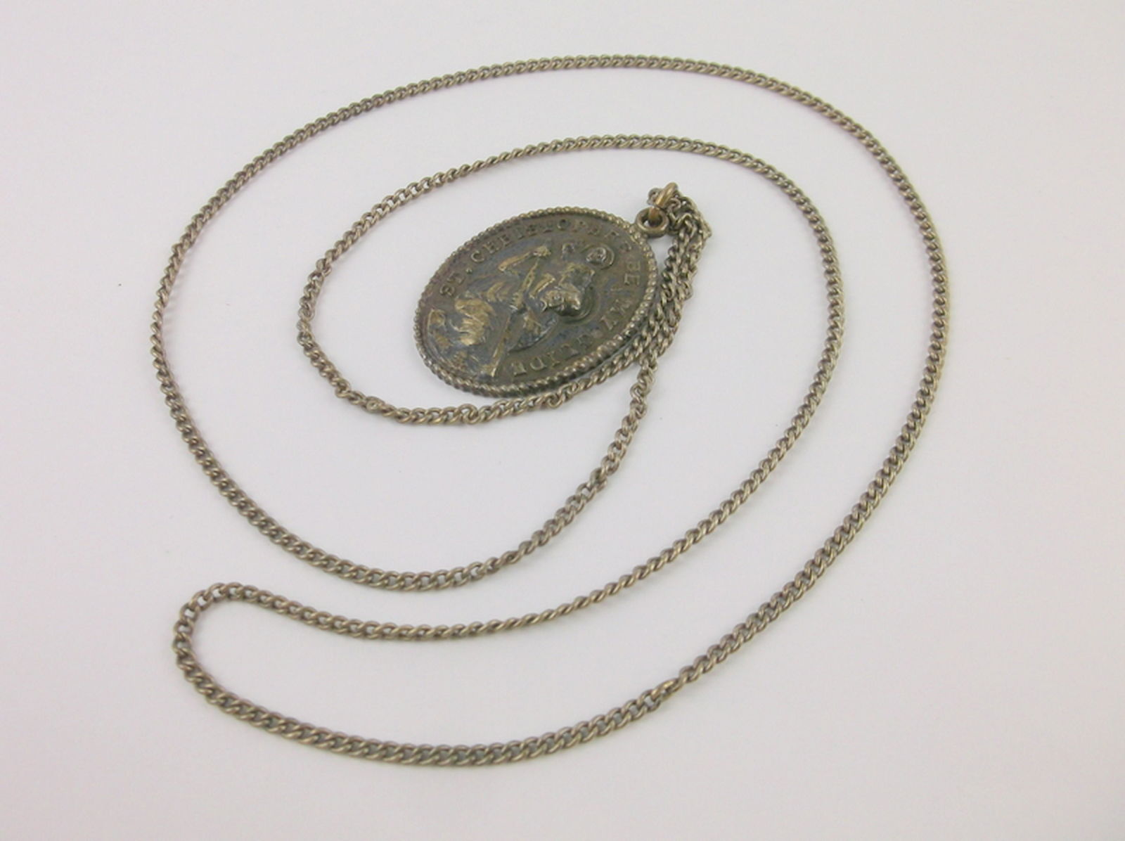 Antique Forstner Sterling St Christopher Catholic Neck (1 of 4)