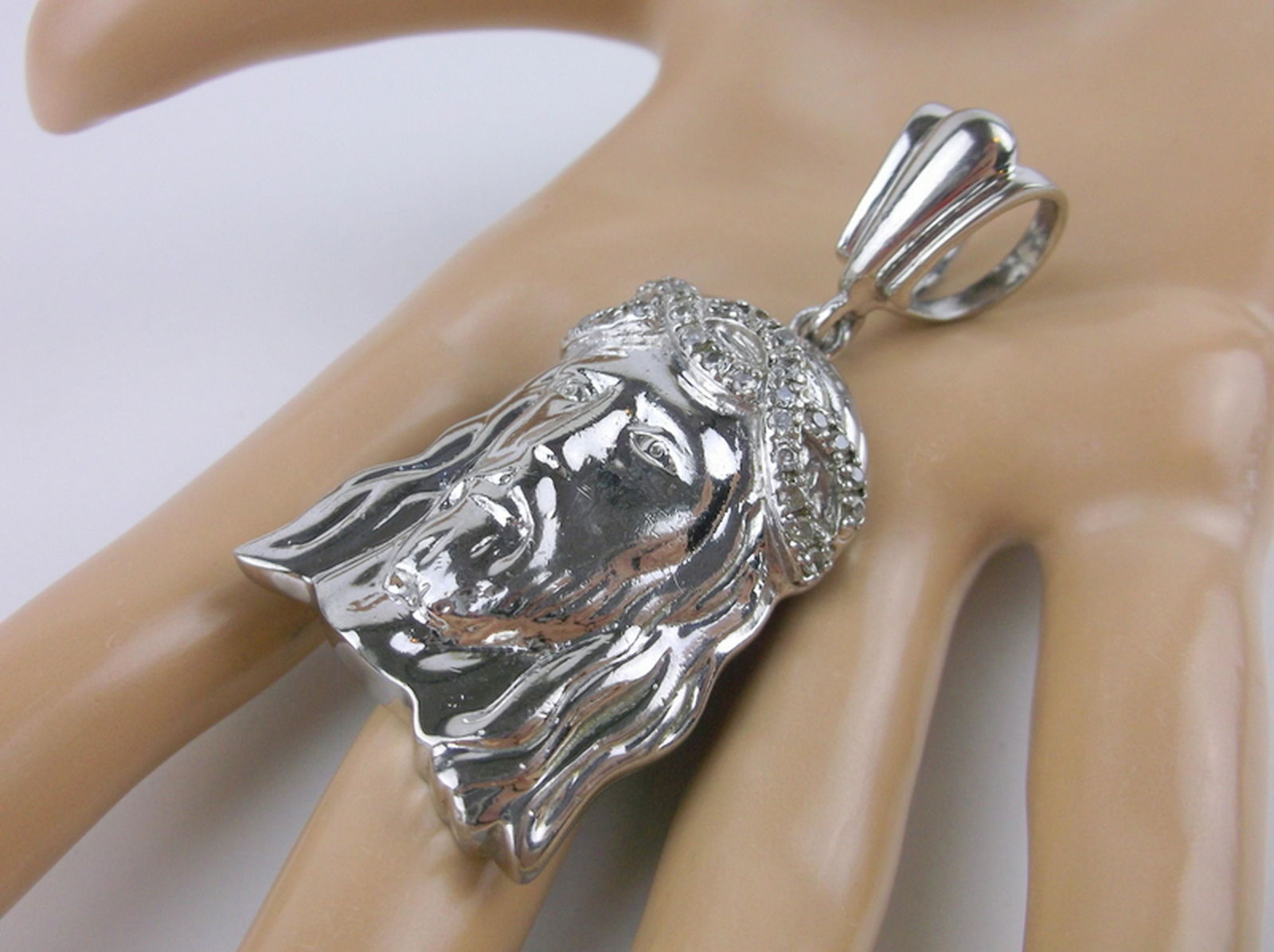 Stunning Huge Heavy Sterling Jesus Pendant Catholic (1 of 5)