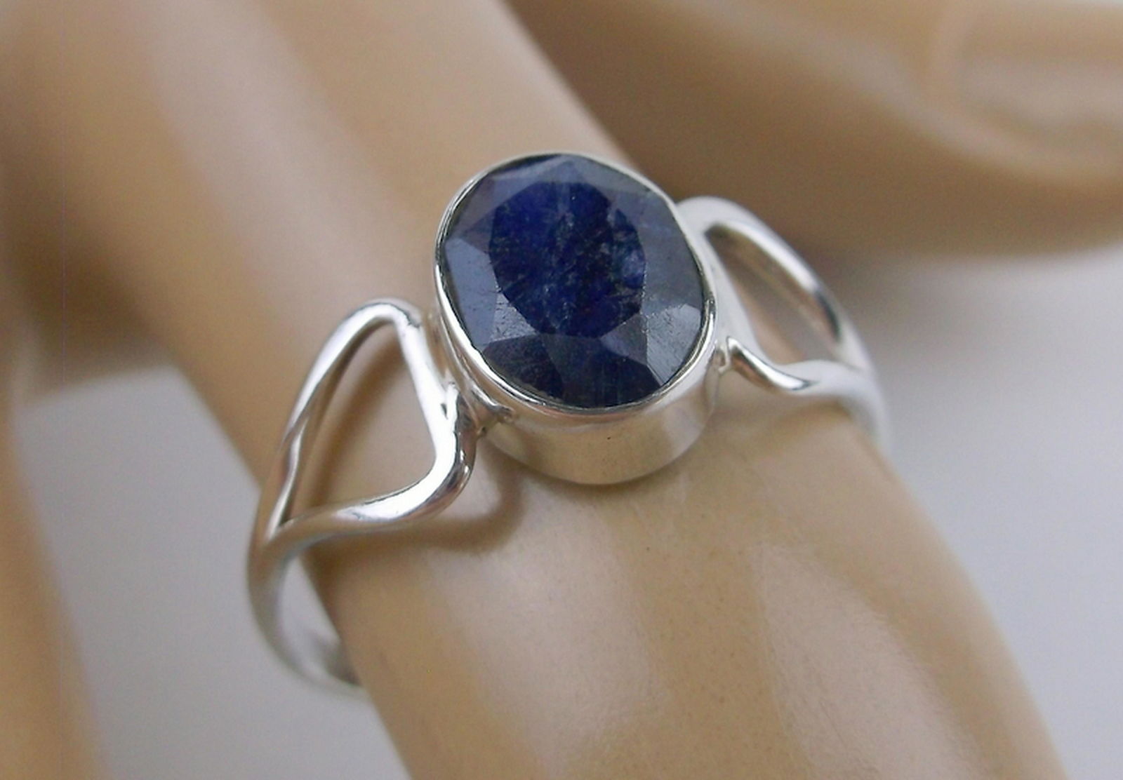 New Sterling Silver 1.5ct Genuine Sapphire Ring 7 (1 of 1)