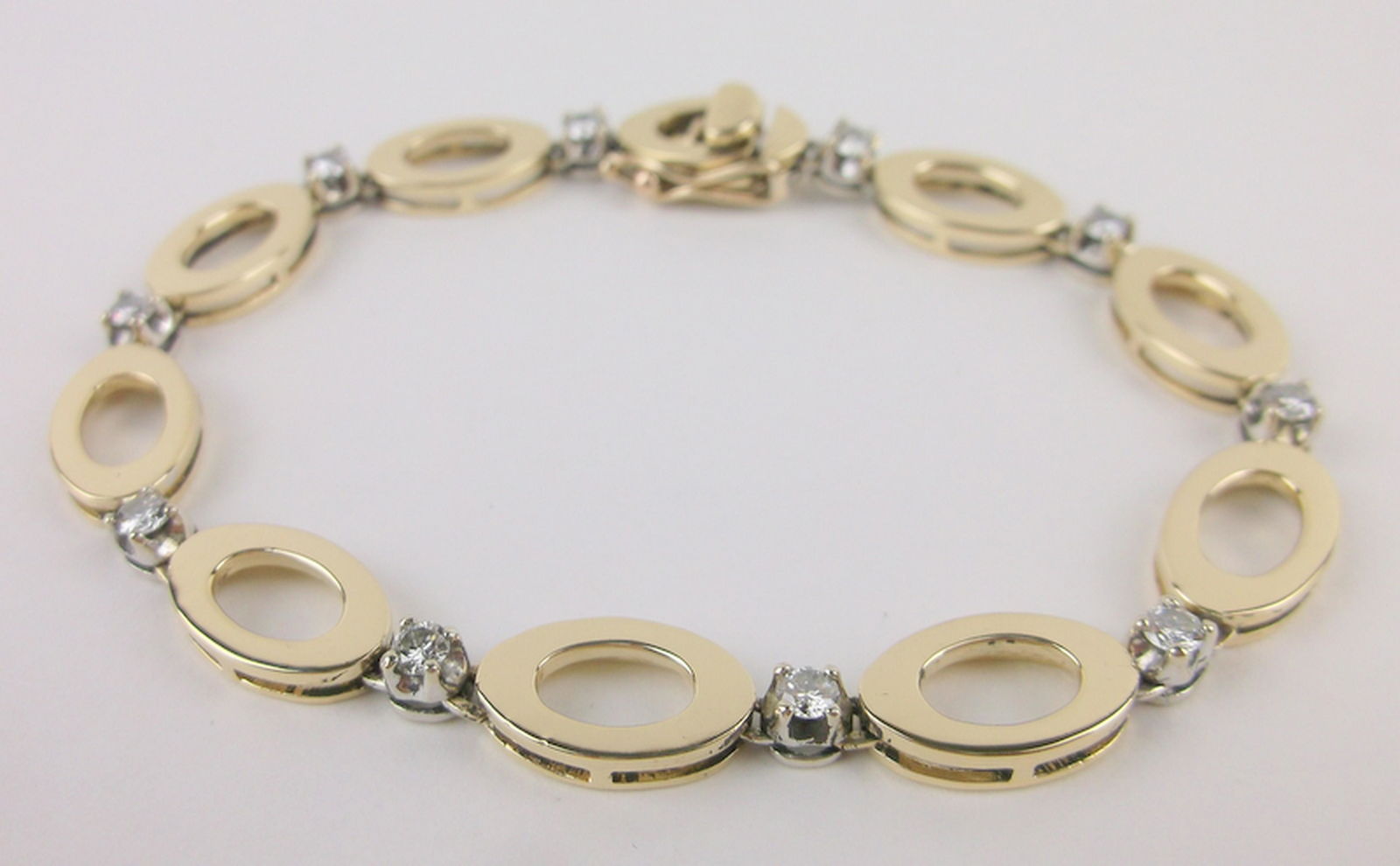 Stunn Heavy 14kt Gold Genuine 1ct Diamonds Bracelet 7" (1 of 6)