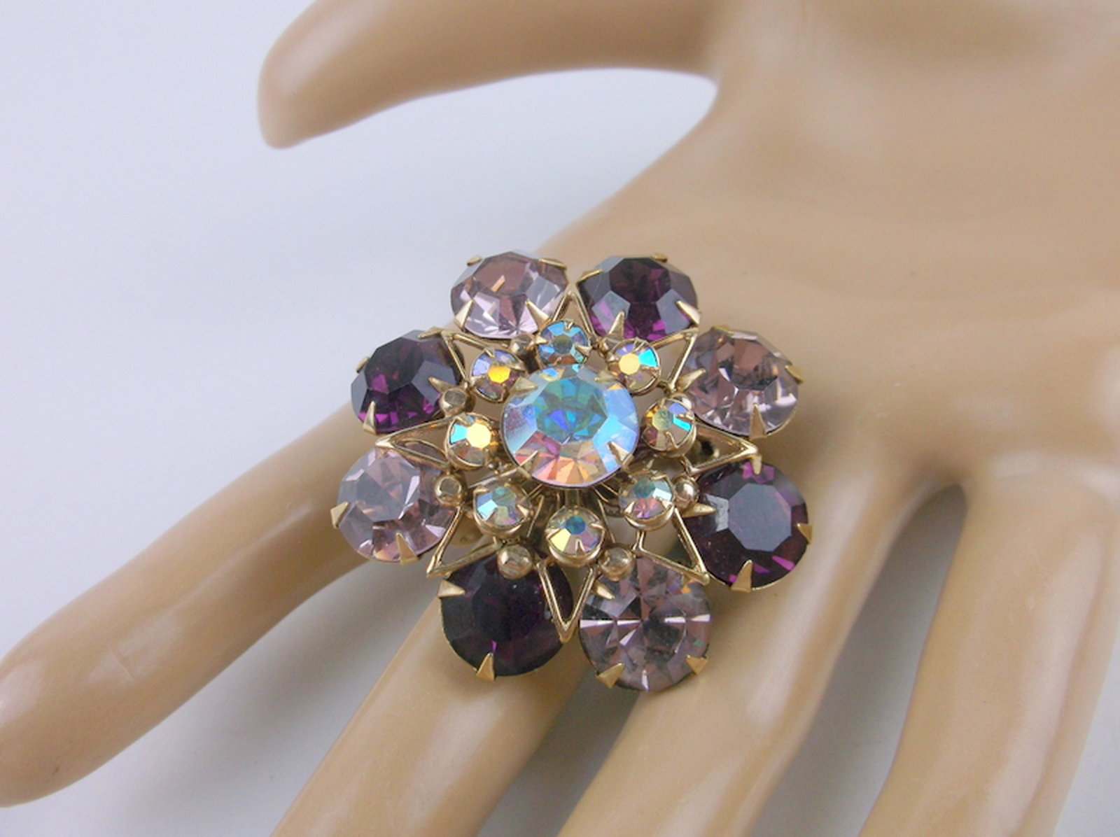 Stunning Antique Rhinestone Brooch Pendant (1 of 3)