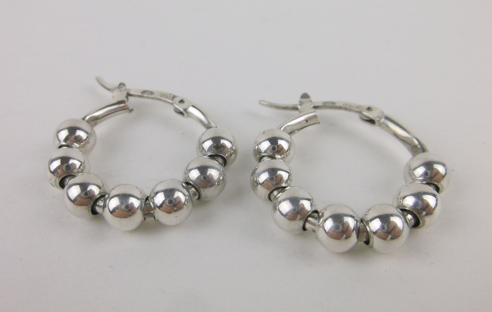 Stunning Sterling Silver Ball Hoop Earrings (1 of 1)