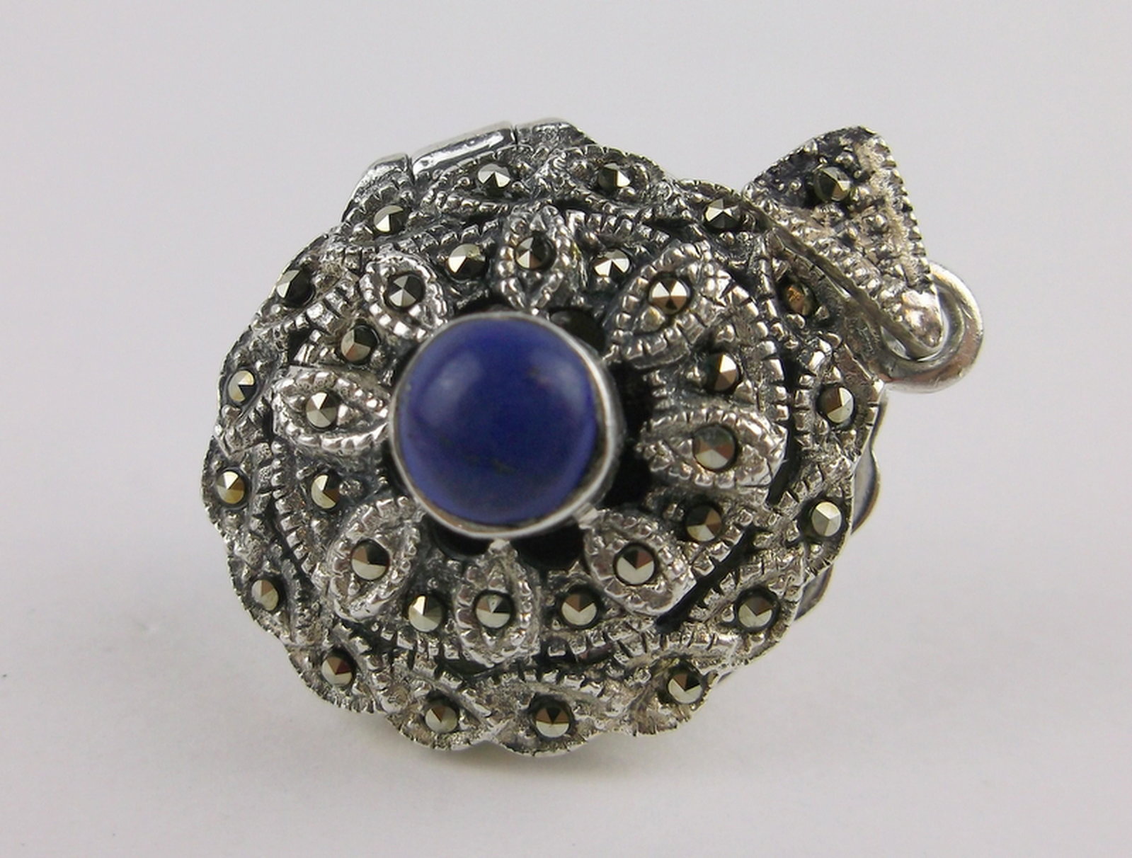 Stunning Sterling Silver Lapis Locket Pendant: Guaranteed Solid 925 Sterling Silver, in Excellent Condition