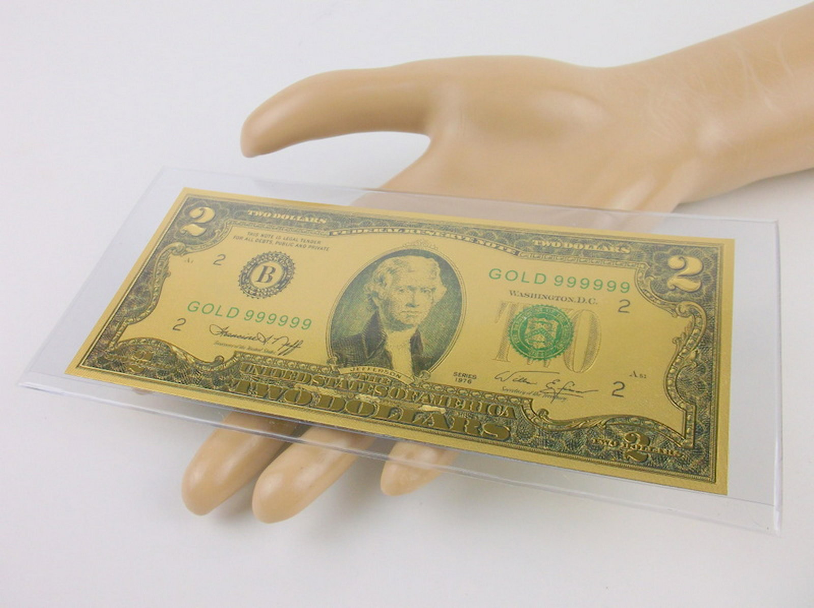 24kt Gold US Two $2 Dollar Bill (1 of 2)