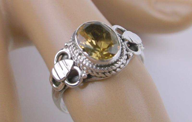 New Sterling Silver 1.5ct Genuine Citrine Ring 7 (1 of 1)