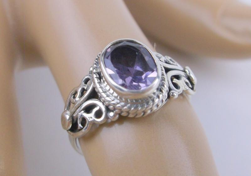New Sterling Silver 2ct Genuine Amethyst Ring 5.5 (1 of 1)