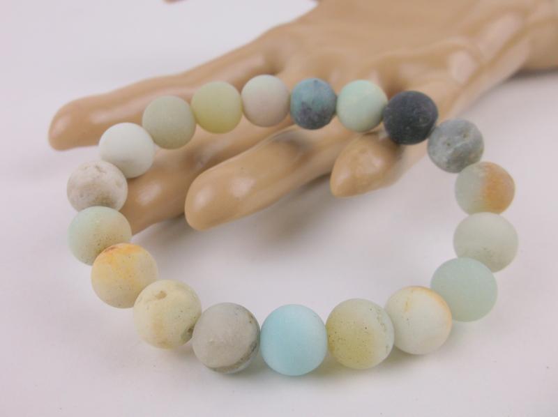 New Healing Genuine Matte Amazonite Bracelet Large (1 of 1)