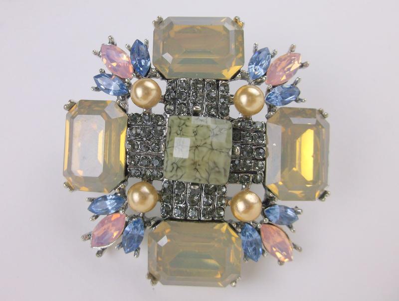 Stunning Large Rhinestone Cross Brooch (1 of 1)