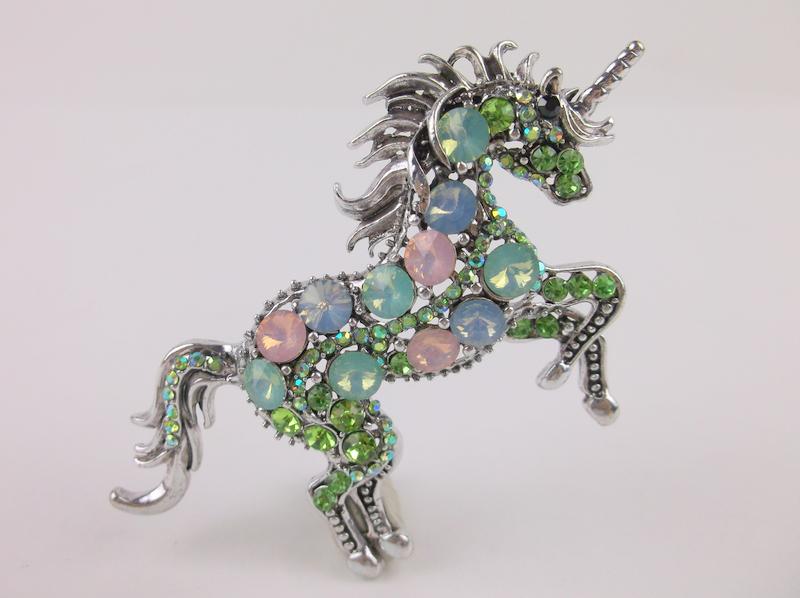 Incredible Large Rhinestone Unicorn Brooch (1 of 2)