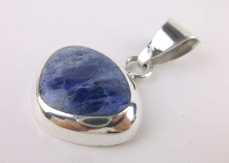 Stunning Heavy Sterling Silver Lapis Pendant Large Bale (1 of 2)