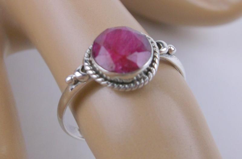 New Sterling Silver 1ct Genuine Ruby Ring 7 (1 of 1)