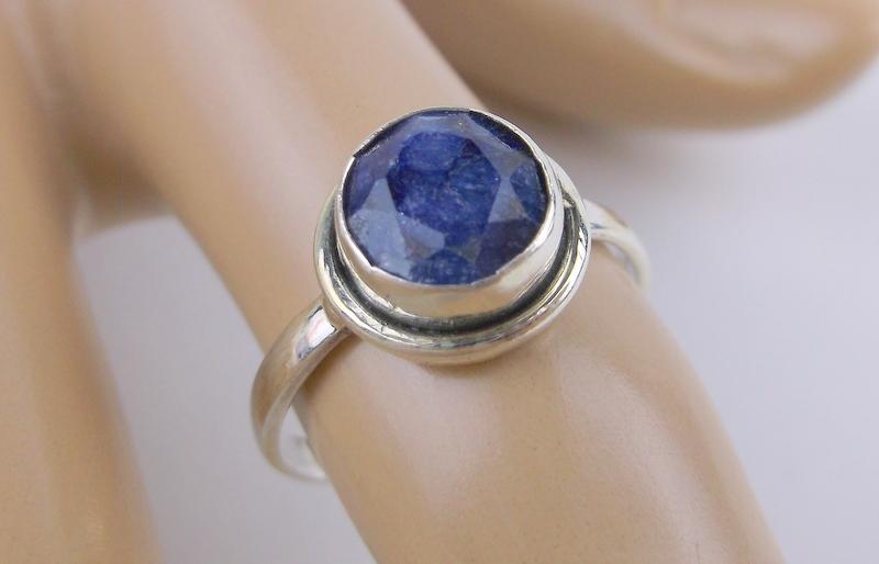 New Sterling Silver 2ct Genuine Sapphire Ring 7 (1 of 1)