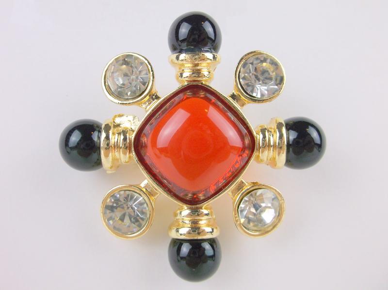 Stunning Large Rhinestone Cross Brooch (1 of 1)