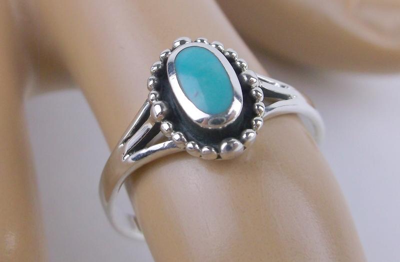 New Sterling Silver Turquoise Ring 8 (1 of 1)